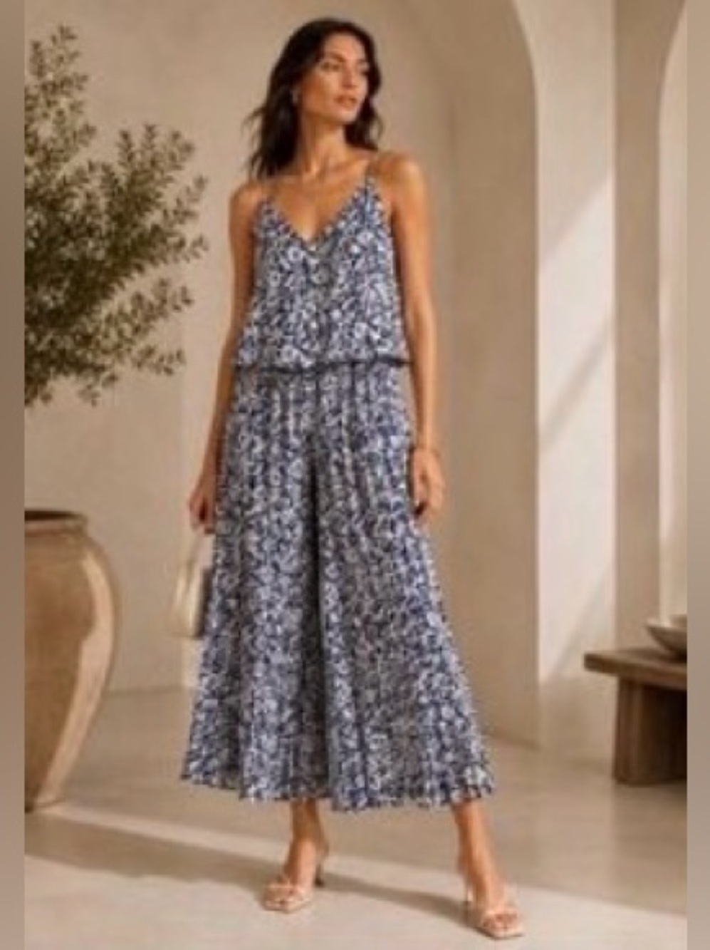 Club Monaco Floral Pleated Jumpsuit/Dress